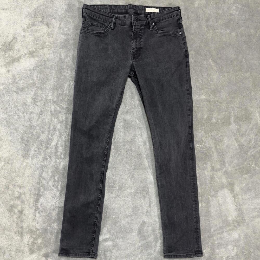 All Saints Jeans Men's 32x30 Black Denim Cigarette Straight Leg Pockets